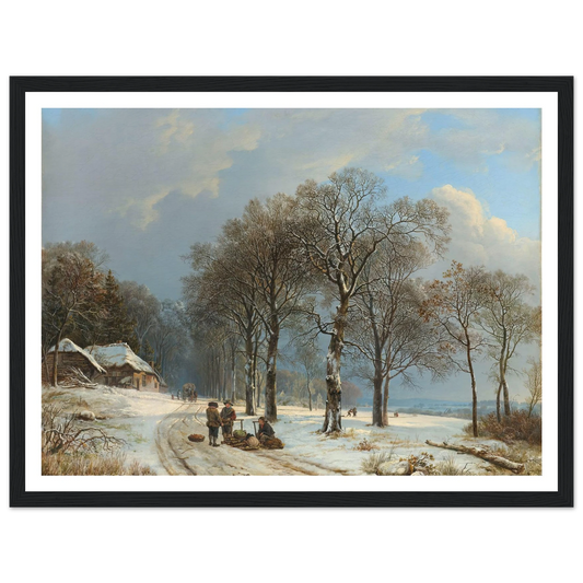 Winter Landscape (1835 - 1838) Art Print | Barend Cornelis Koekkoek - Framed Poster - 30x40 cm / 12x16″ - Black frame