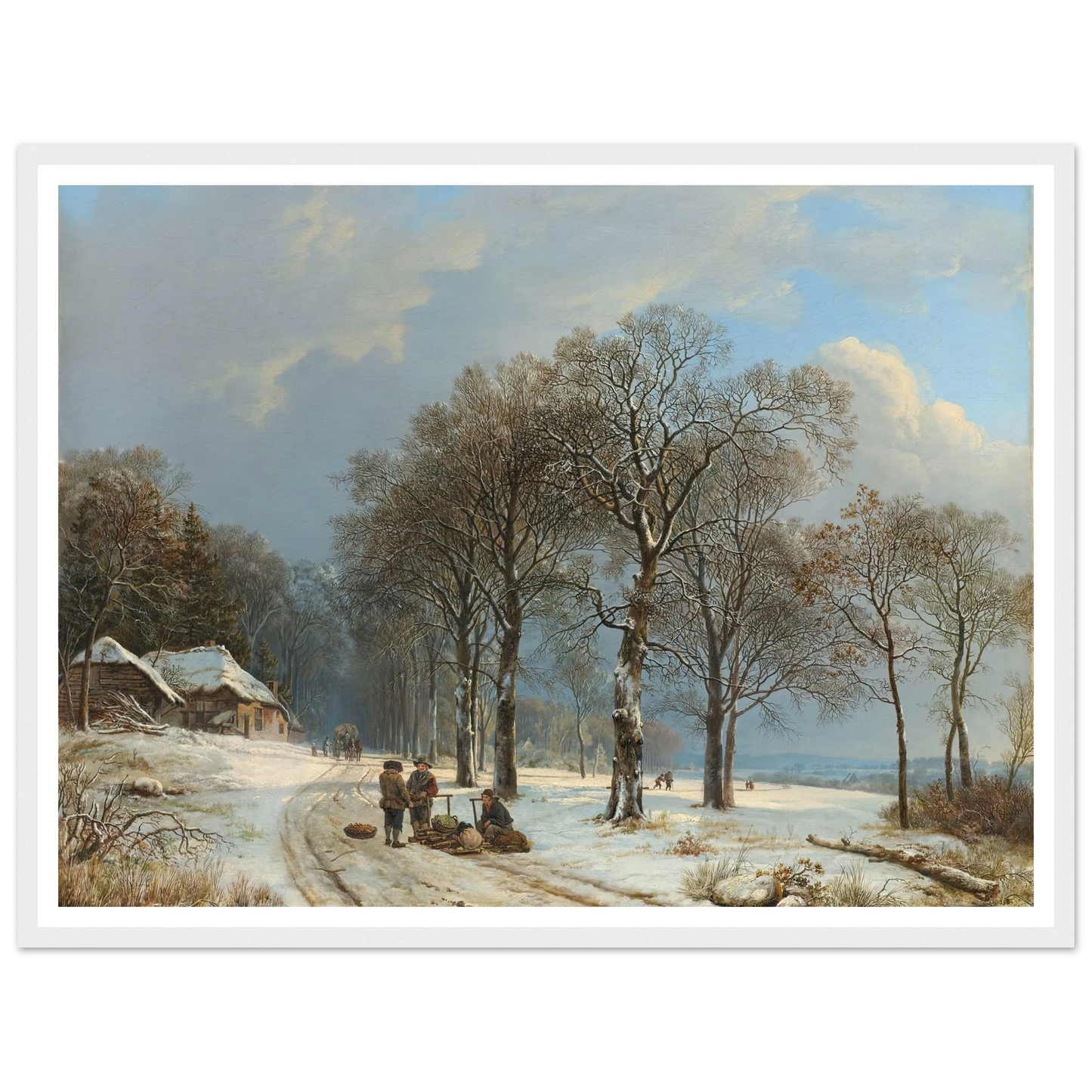 Winter Landscape (1835 - 1838) Art Print | Barend Cornelis Koekkoek - Framed Poster - 30x40 cm / 12x16″ - Black frame