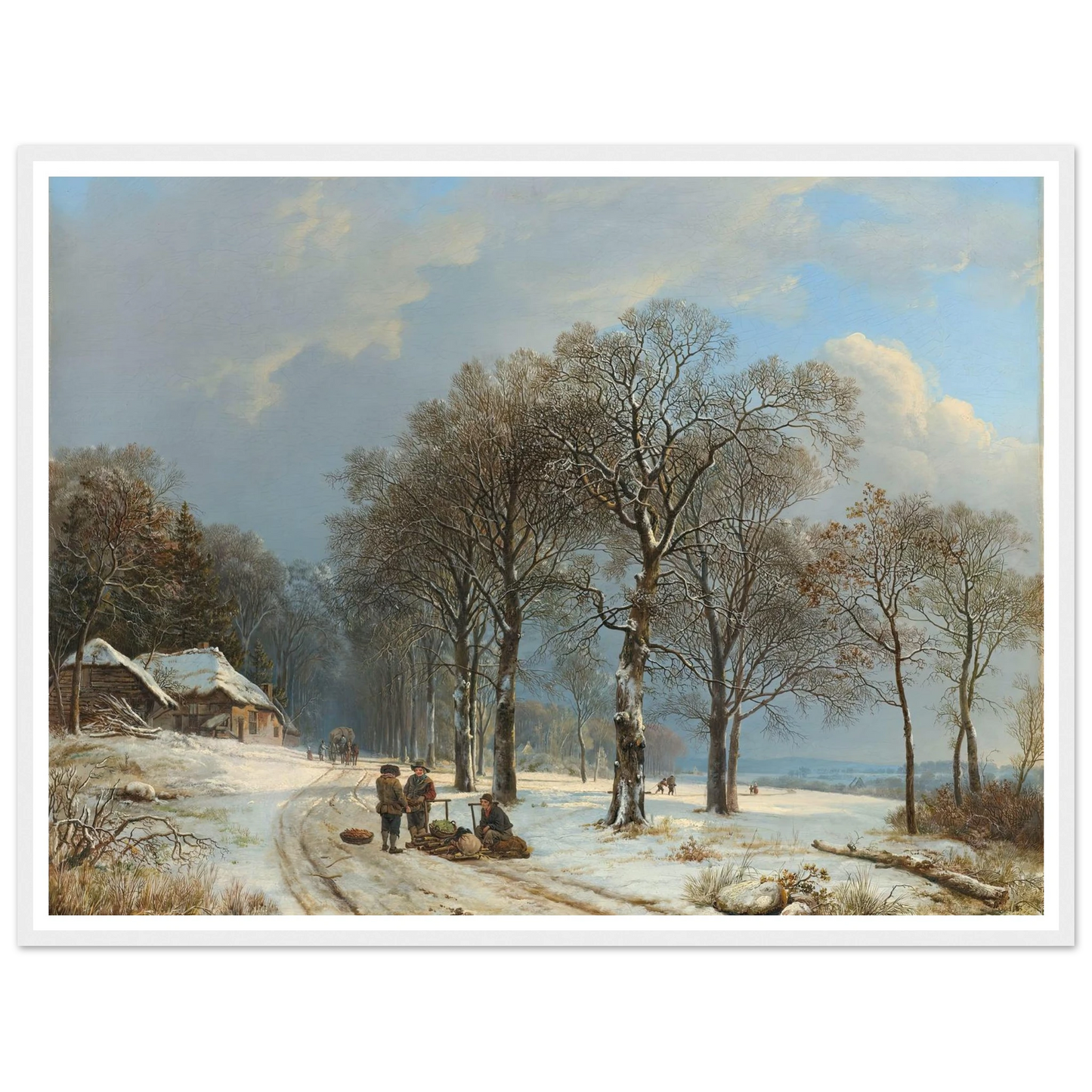 Winter Landscape (1835 - 1838) Art Print | Barend Cornelis Koekkoek - Framed Poster - 30x40 cm / 12x16″ - Black frame