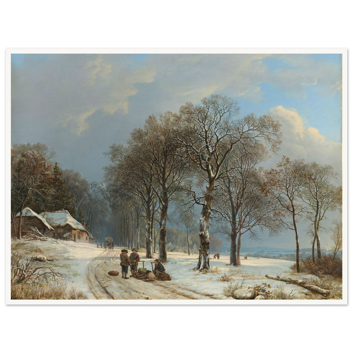 Winter Landscape (1835 - 1838) Art Print | Barend Cornelis Koekkoek - Framed Poster - 30x40 cm / 12x16″ - Black frame