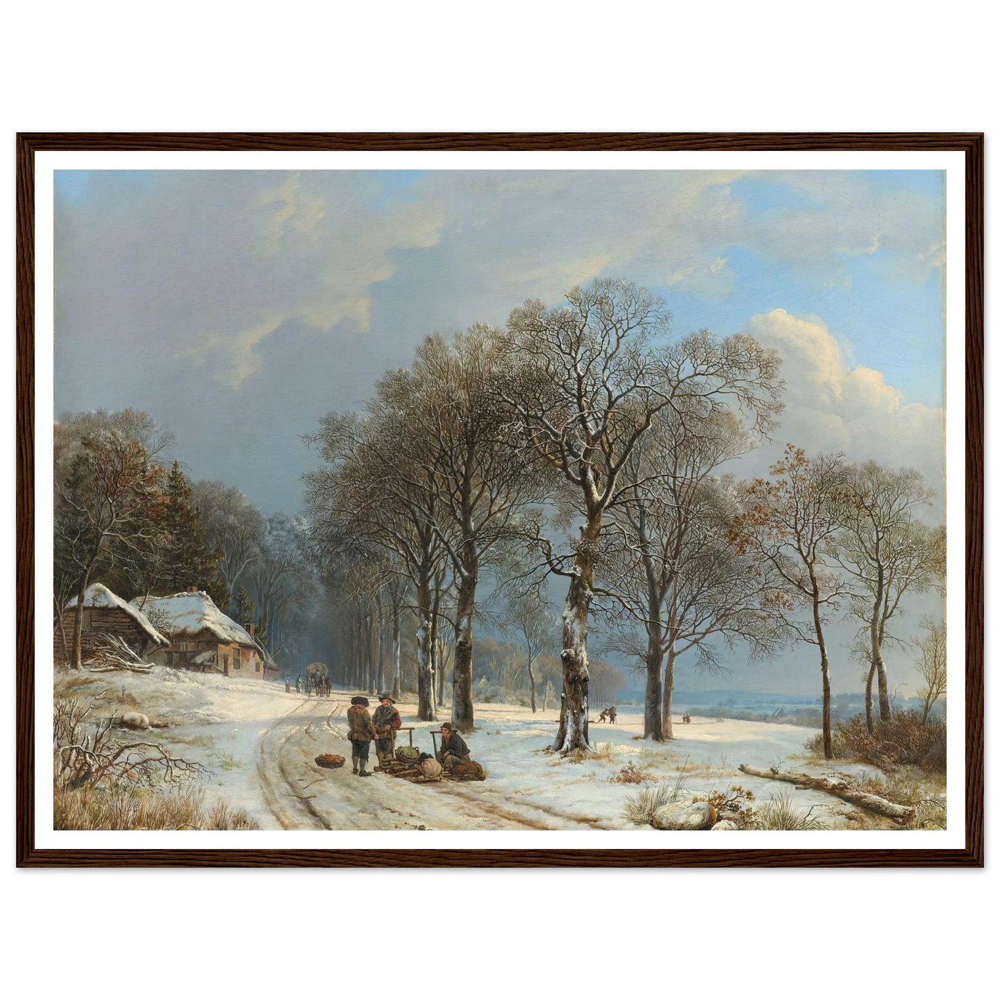 Winter Landscape (1835 - 1838) Art Print | Barend Cornelis Koekkoek - Framed Poster - 30x40 cm / 12x16″ - Black frame