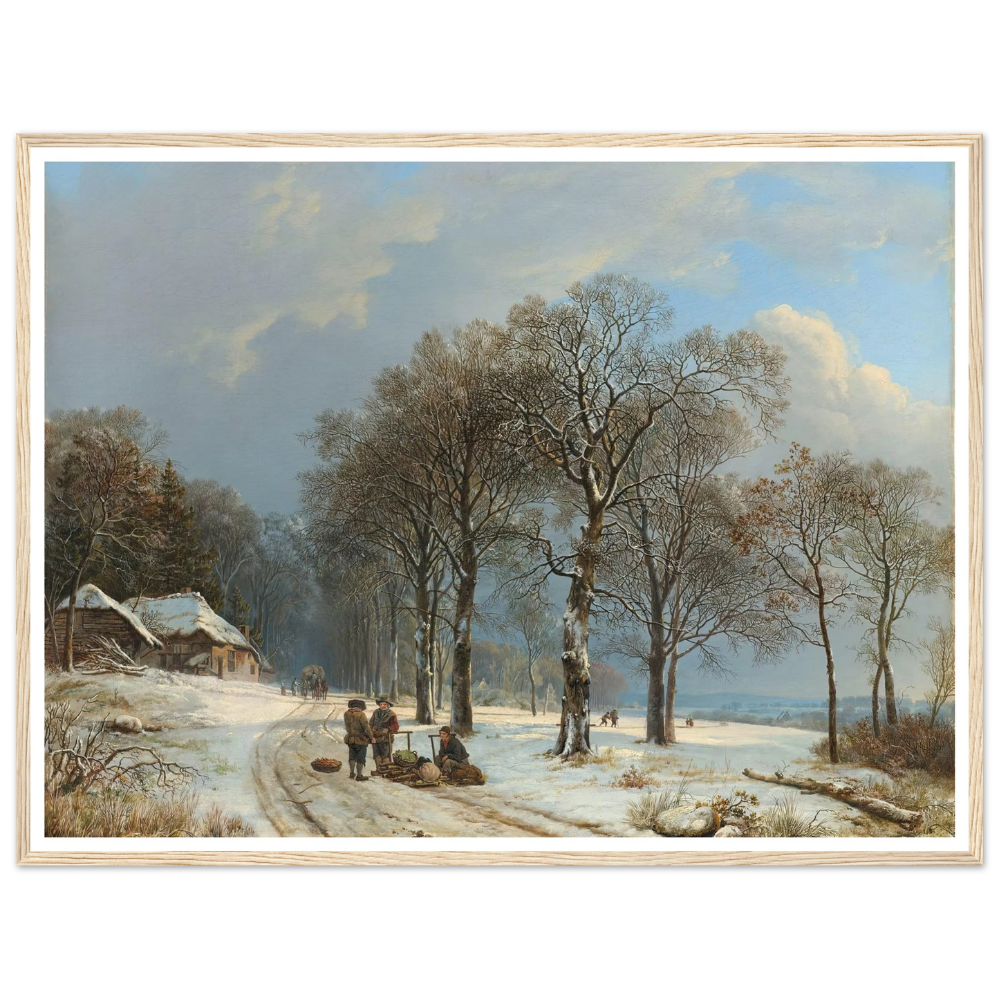 Winter Landscape (1835 - 1838) Art Print | Barend Cornelis Koekkoek - Framed Poster - 30x40 cm / 12x16″ - Black frame