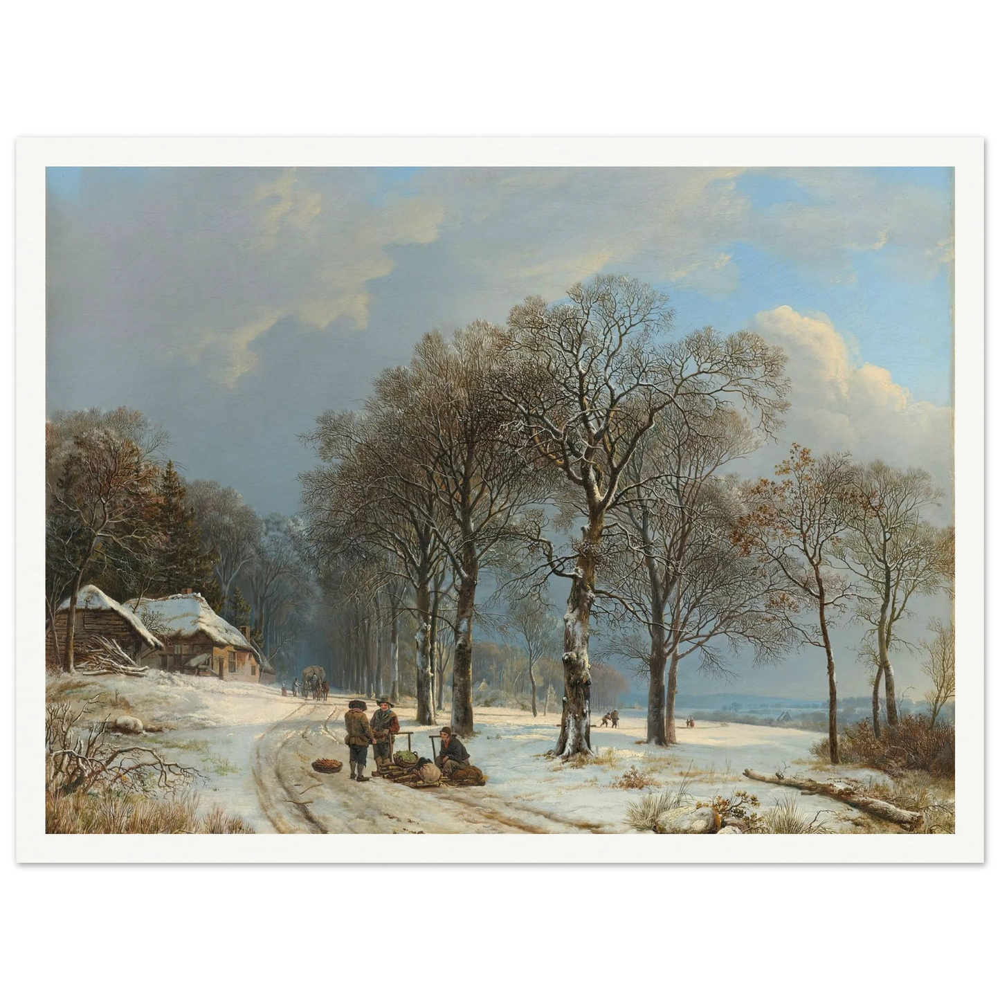 Winter Landscape (1835 - 1838) Art Print | Barend Cornelis Koekkoek - Framed Poster - 30x40 cm / 12x16″ - Black frame