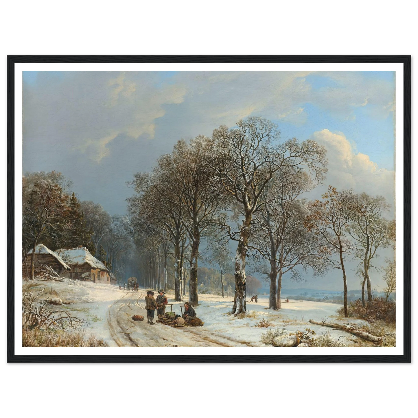 Winter Landscape (1835 - 1838) Art Print | Barend Cornelis Koekkoek - Framed Poster - 30x40 cm / 12x16″ - Black frame