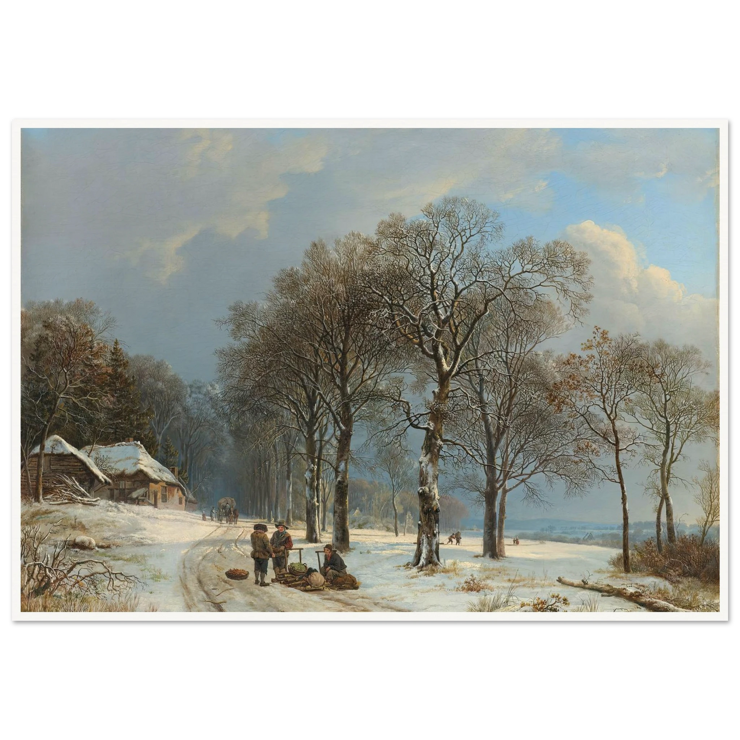 Winter Landscape (1835 - 1838) Art Print | Barend Cornelis Koekkoek - Framed Poster - 30x40 cm / 12x16″ - Black frame