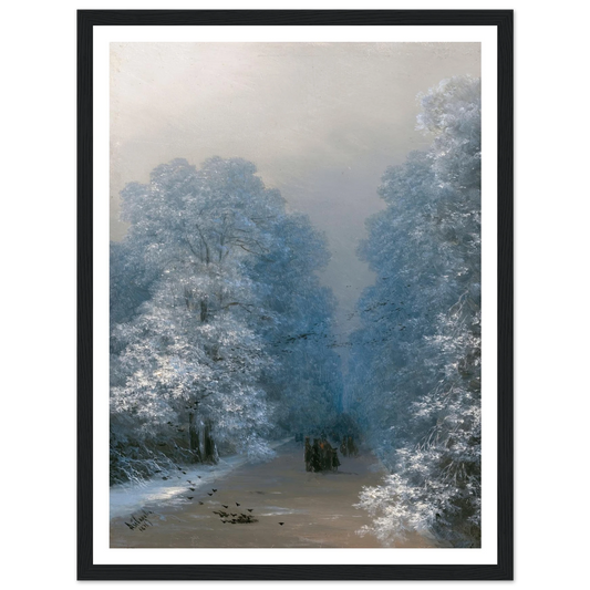 Winter Landscape (1876) Art Print | Ivan Konstantinovich Aivazovsky - Framed Poster - 30x40 cm / 12x16″ - Black frame