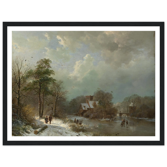 Winter Landscape, Holland (1833) Art Print | Barend Cornelis Koekkoek - Framed Poster - 30x40 cm / 12x16″ - Black frame
