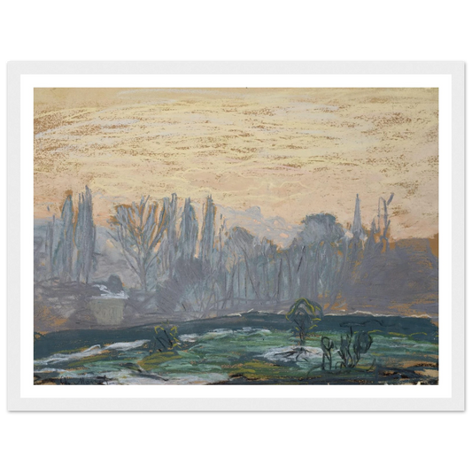 Winter Landscape with Evening Sky (ca. 1870 – 1880) Art Print | Claude Monet - Framed Poster - 30x40 cm / 12x16″ - Black frame