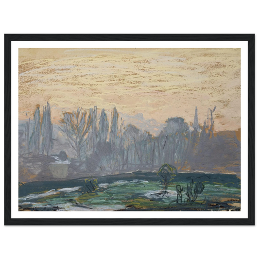 Winter Landscape with Evening Sky (ca. 1870 – 1880) Art Print | Claude Monet - Framed Poster - 30x40 cm / 12x16″ - Black frame