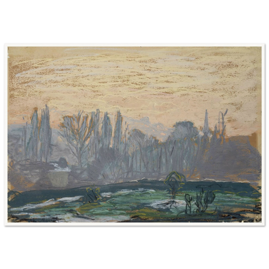 Winter Landscape with Evening Sky (ca. 1870 – 1880) Art Print | Claude Monet - Framed Poster - 30x40 cm / 12x16″ - Black frame