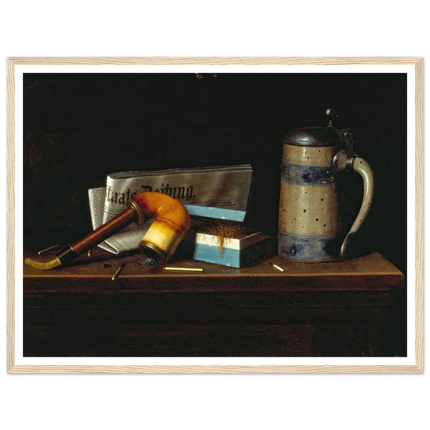 With the Staats Zeitung (1890) Art Print | William Michael Harnett - Framed Poster - 30x40 cm / 12x16″ - Black frame