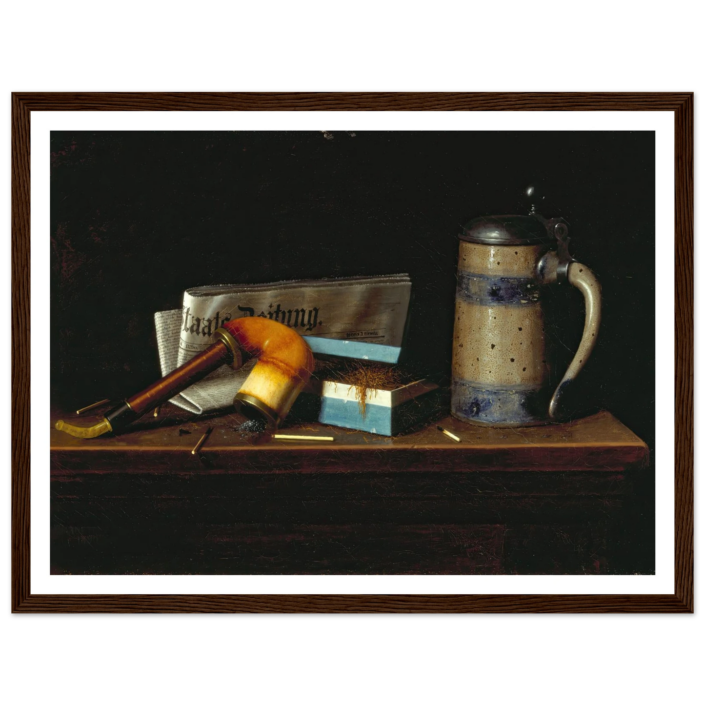 With the Staats Zeitung (1890) Art Print | William Michael Harnett - Framed Poster - 30x40 cm / 12x16″ - Black frame