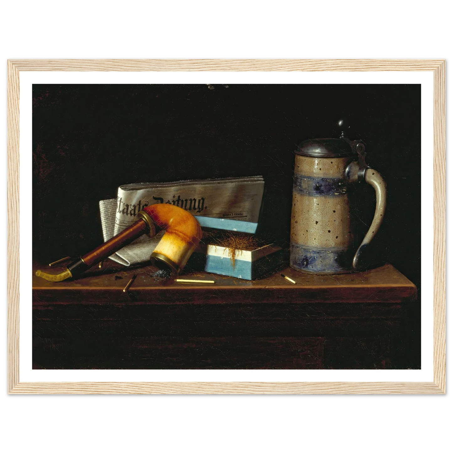 With the Staats Zeitung (1890) Art Print | William Michael Harnett - Framed Poster - 30x40 cm / 12x16″ - Black frame