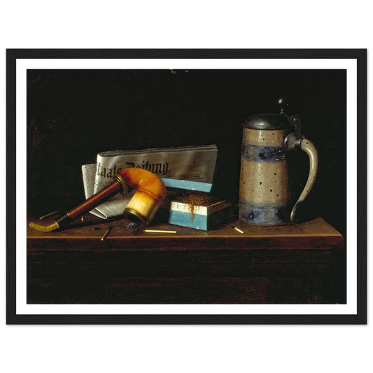 With the Staats Zeitung (1890) Art Print | William Michael Harnett - Framed Poster - 30x40 cm / 12x16″ - Black frame