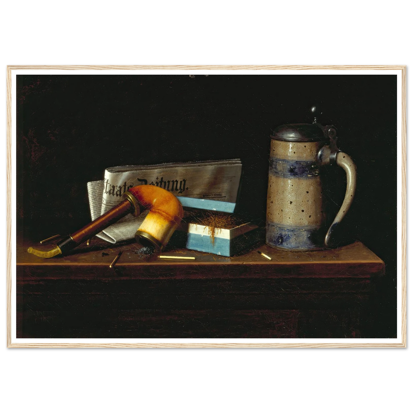 With the Staats Zeitung (1890) Art Print | William Michael Harnett - Framed Poster - 30x40 cm / 12x16″ - Black frame