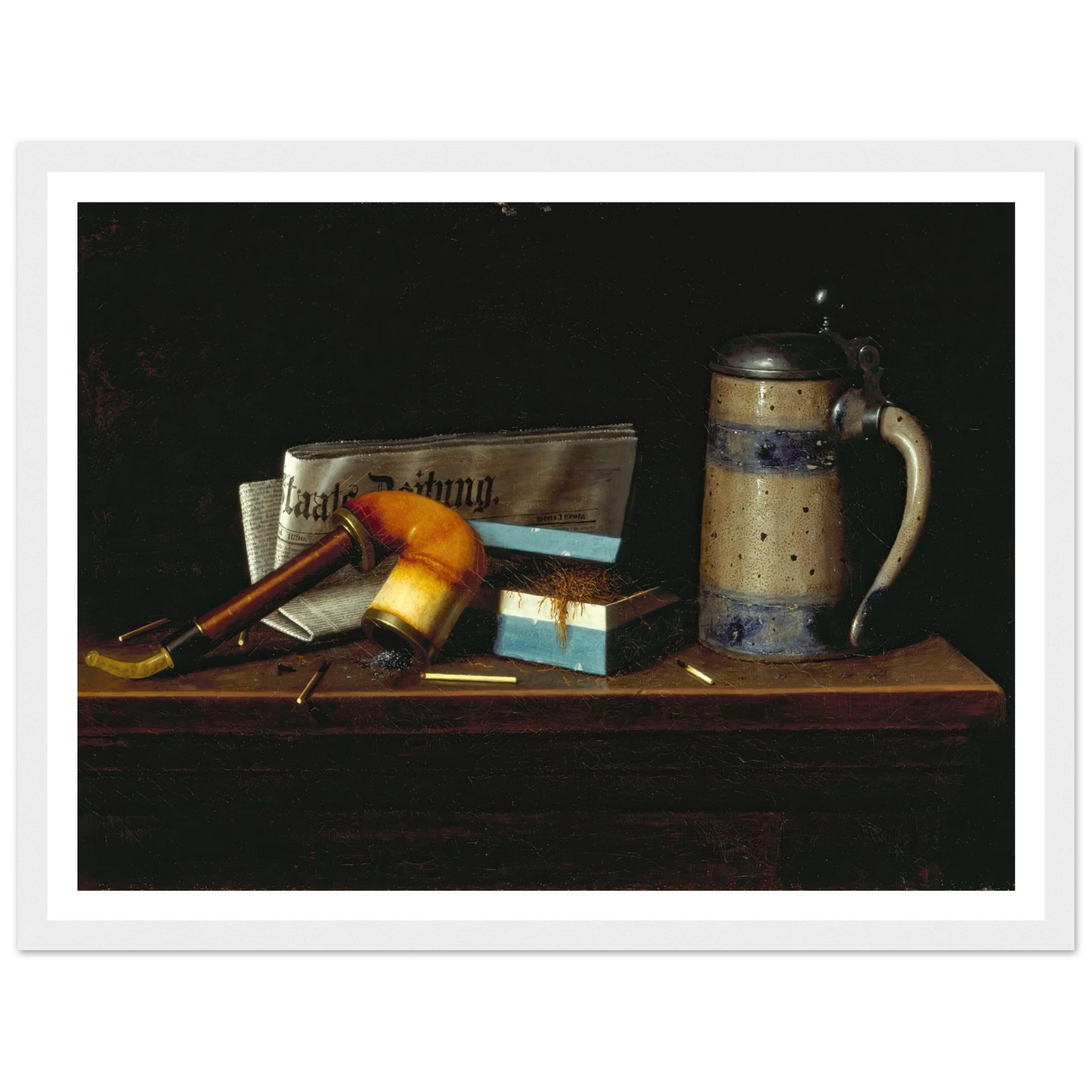 With the Staats Zeitung (1890) Art Print | William Michael Harnett - Framed Poster - 30x40 cm / 12x16″ - Black frame