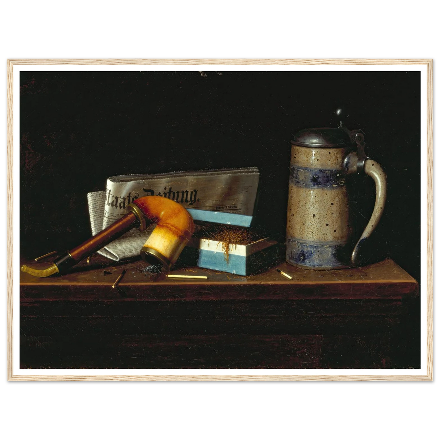 With the Staats Zeitung (1890) Art Print | William Michael Harnett - Framed Poster - 30x40 cm / 12x16″ - Black frame