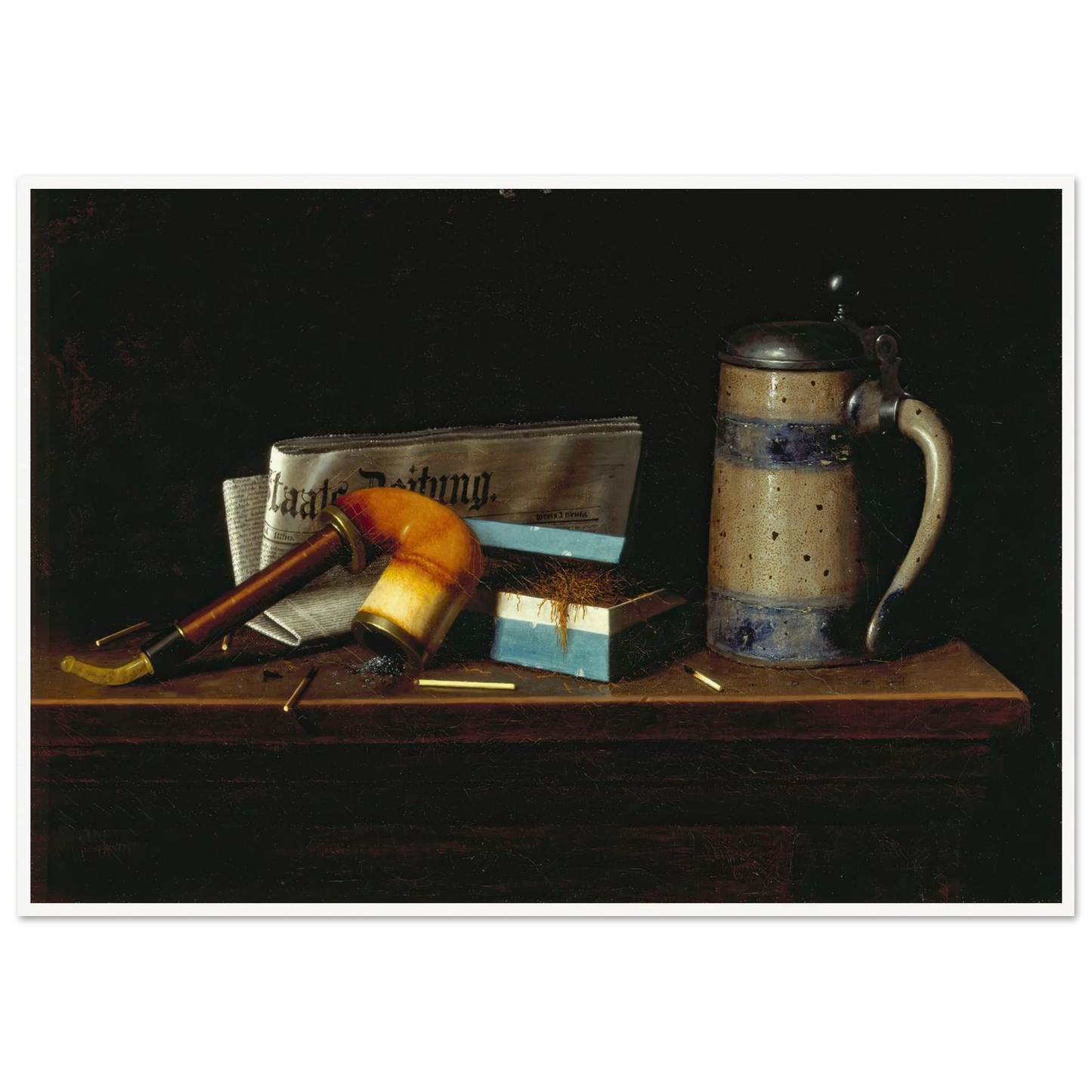 With the Staats Zeitung (1890) Art Print | William Michael Harnett - Framed Poster - 30x40 cm / 12x16″ - Black frame