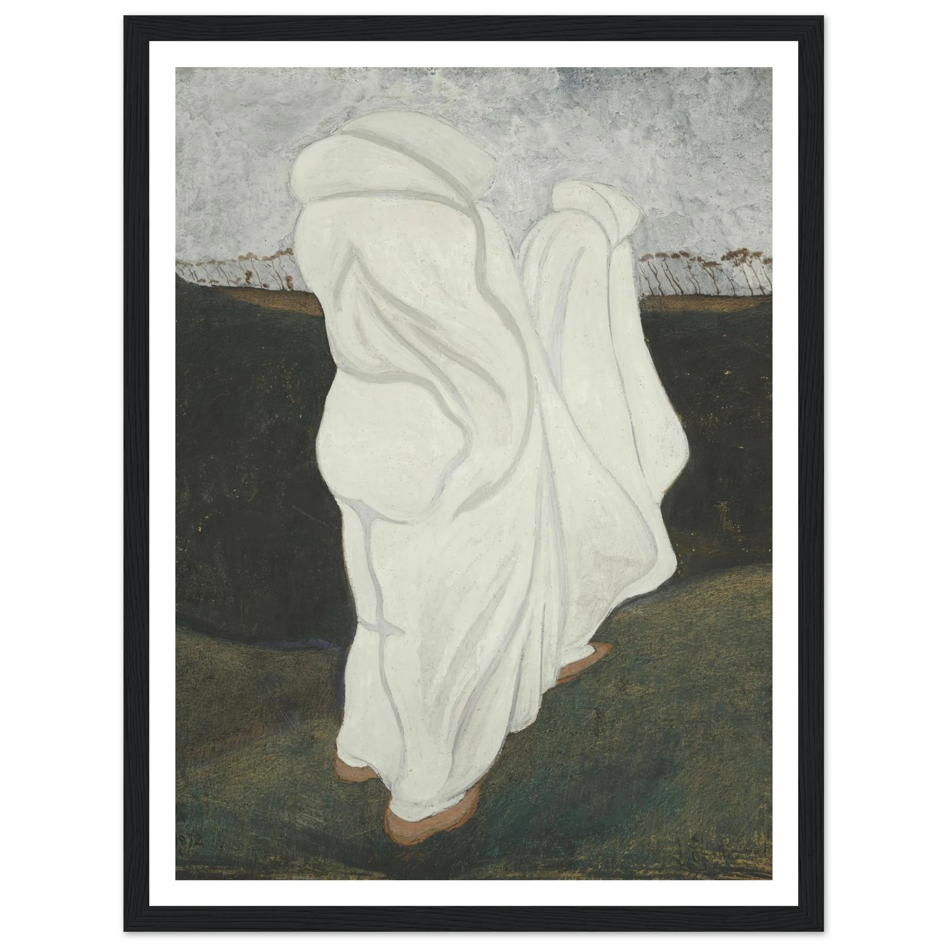 Witte gewaden (1912) Art Print | Leon Spilliaert - Framed Poster - 30x40 cm / 12x16″ - Black frame