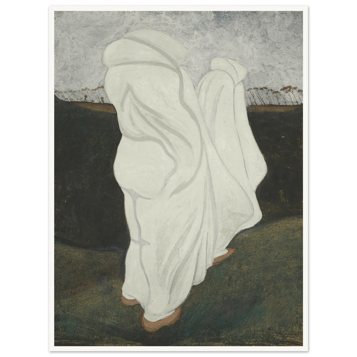 Witte gewaden (1912) Art Print | Leon Spilliaert - Framed Poster - 30x40 cm / 12x16″ - Black frame