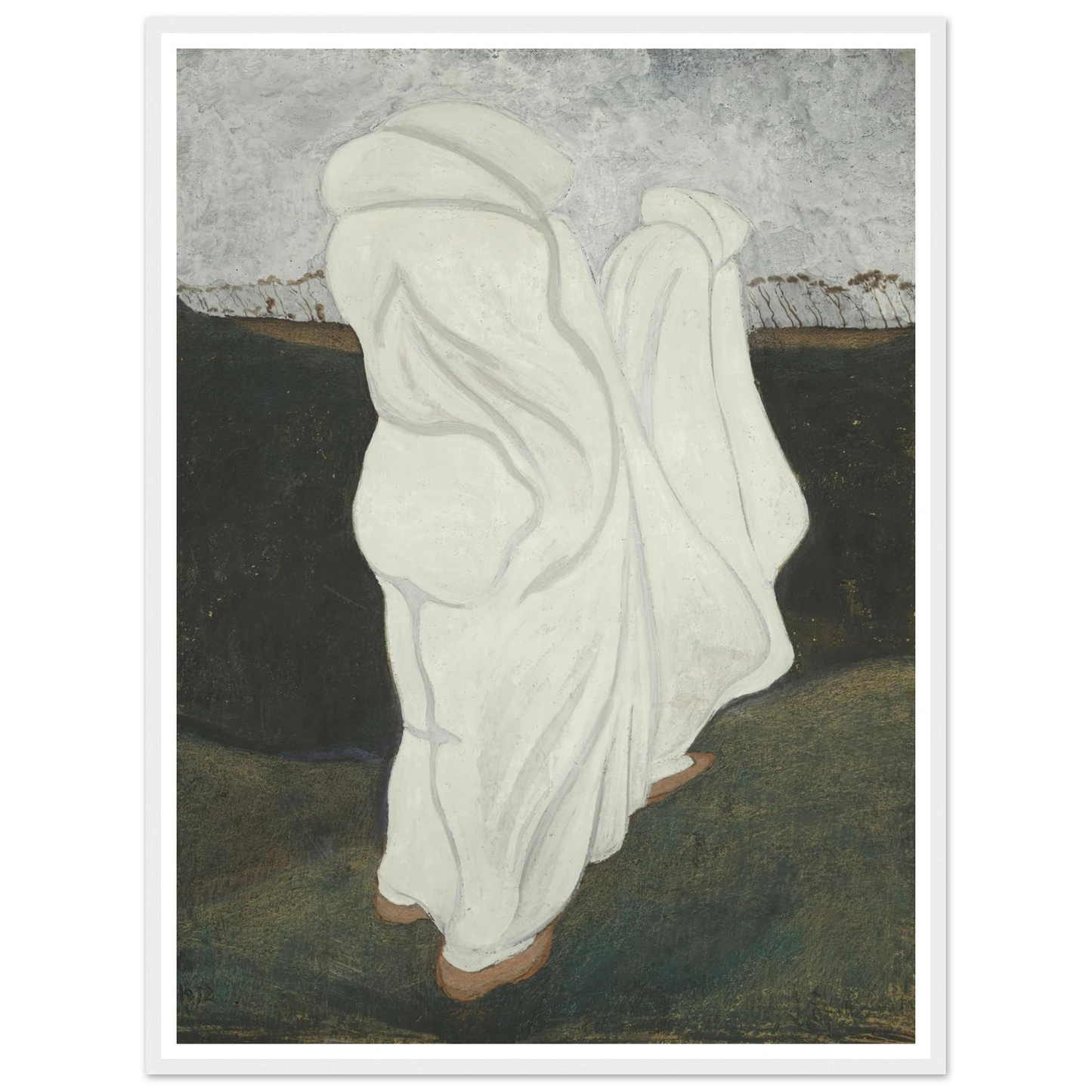 Witte gewaden (1912) Art Print | Leon Spilliaert - Framed Poster - 30x40 cm / 12x16″ - Black frame