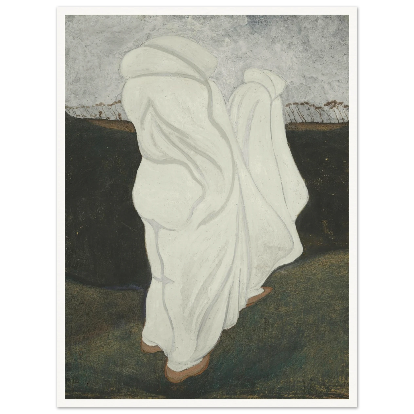 Witte gewaden (1912) Art Print | Leon Spilliaert - Framed Poster - 30x40 cm / 12x16″ - Black frame