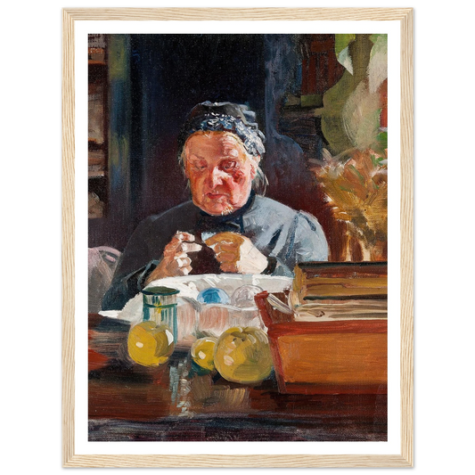 Woman at table, sketch (1900) Art Print | Jacek Malczewski - Framed Poster - 30x40 cm / 12x16″ - Black frame