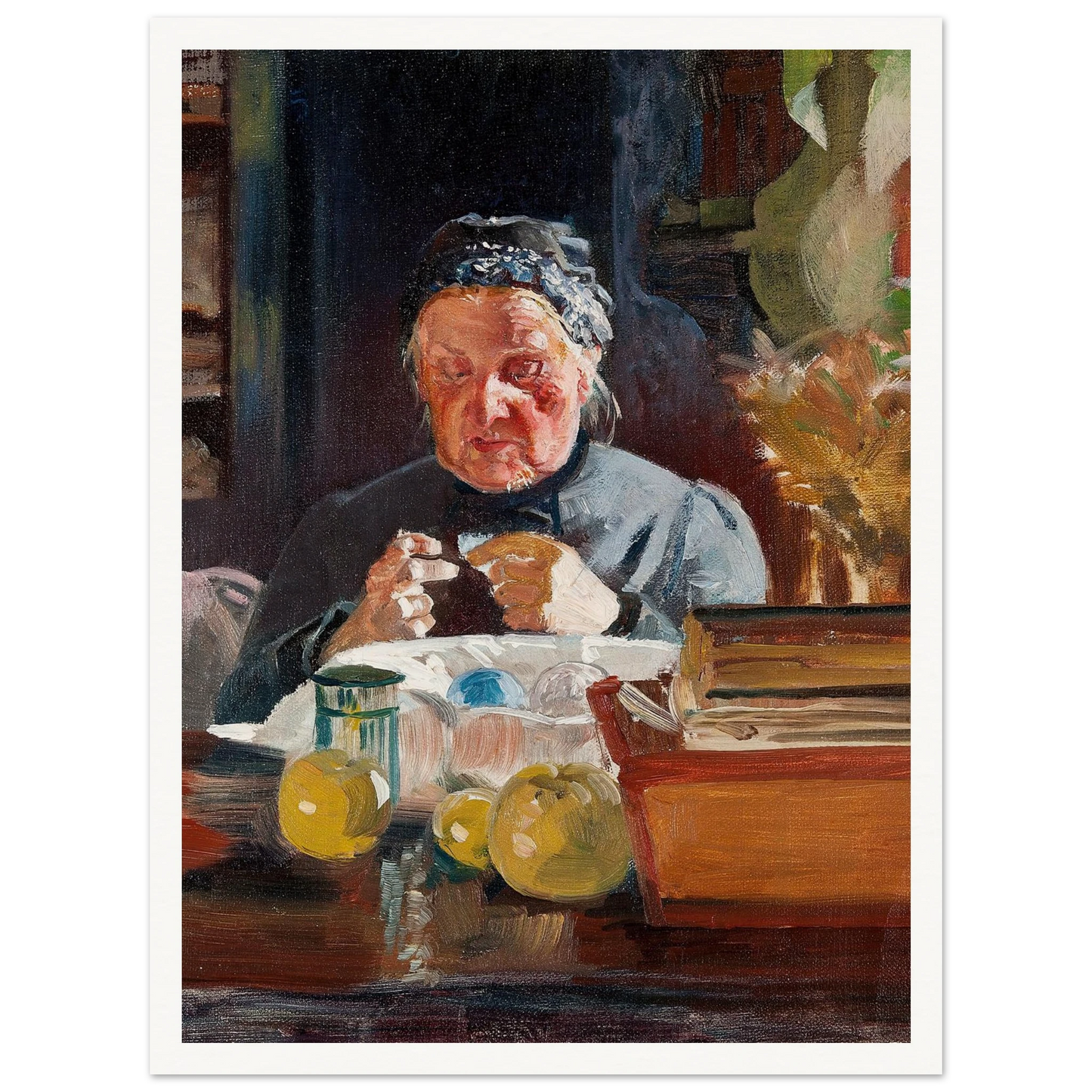 Woman at table, sketch (1900) Art Print | Jacek Malczewski - Framed Poster - 30x40 cm / 12x16″ - Black frame