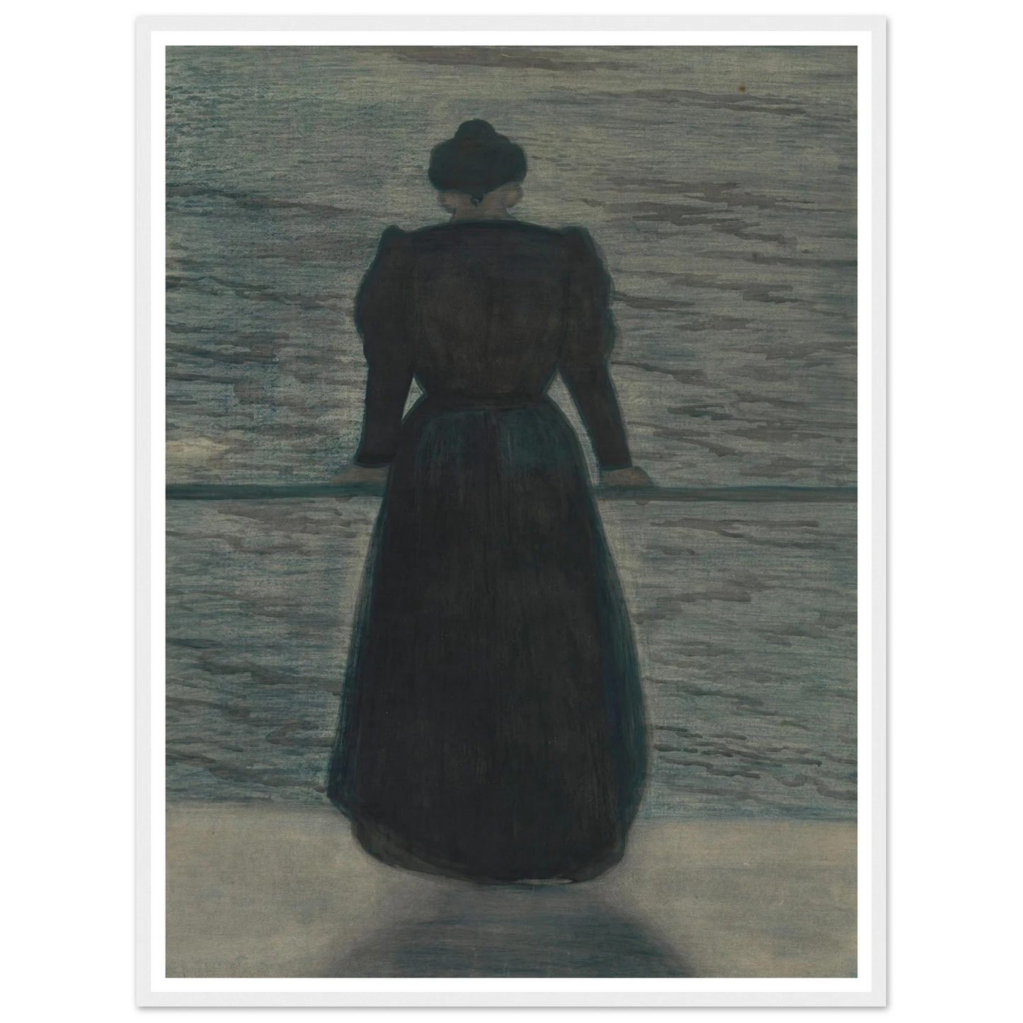 Woman by the Sea (1909) Art Print | Leon Spilliaert - Framed Poster - 30x40 cm / 12x16″ - Black frame