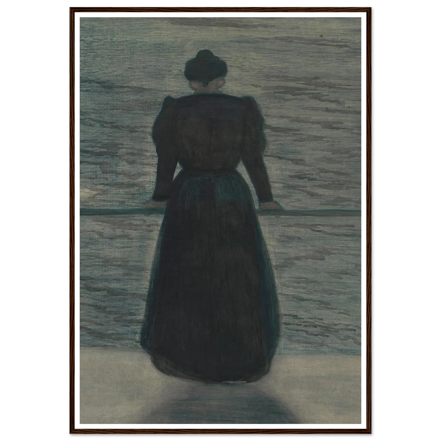 Woman by the Sea (1909) Art Print | Leon Spilliaert - Framed Poster - 30x40 cm / 12x16″ - Black frame