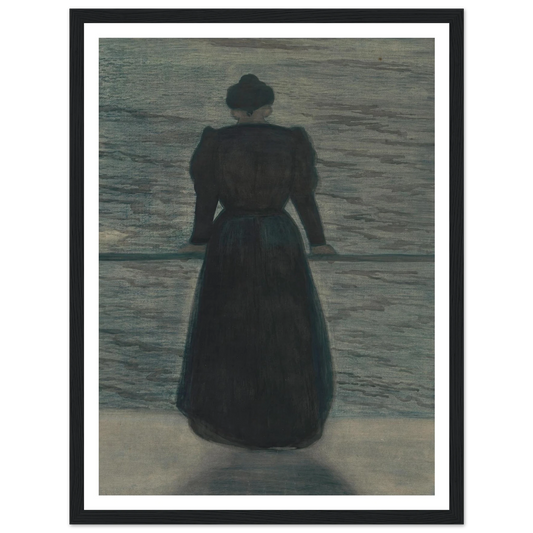Woman by the Sea (1909) Art Print | Leon Spilliaert - Framed Poster - 30x40 cm / 12x16″ - Black frame