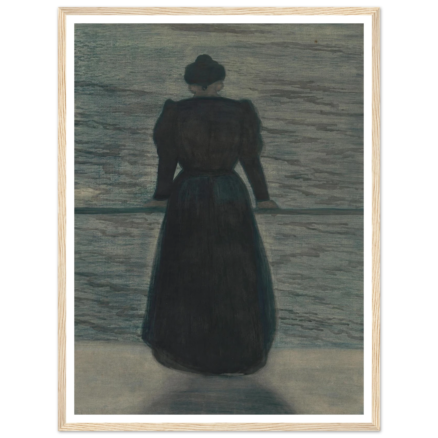 Woman by the Sea (1909) Art Print | Leon Spilliaert - Framed Poster - 30x40 cm / 12x16″ - Black frame