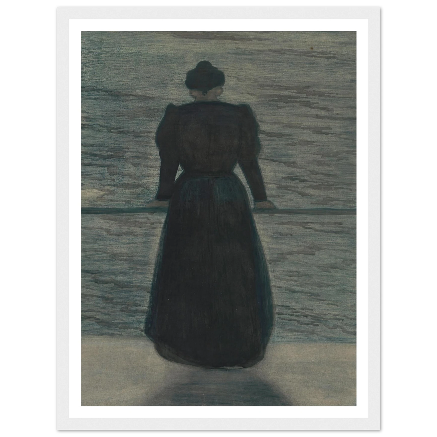 Woman by the Sea (1909) Art Print | Leon Spilliaert - Framed Poster - 30x40 cm / 12x16″ - Black frame