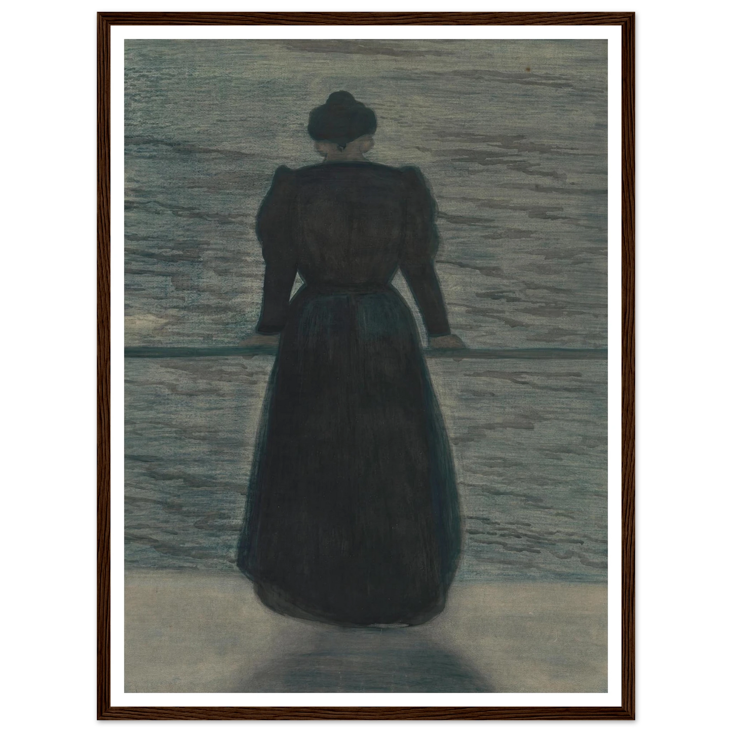 Woman by the Sea (1909) Art Print | Leon Spilliaert - Framed Poster - 30x40 cm / 12x16″ - Black frame