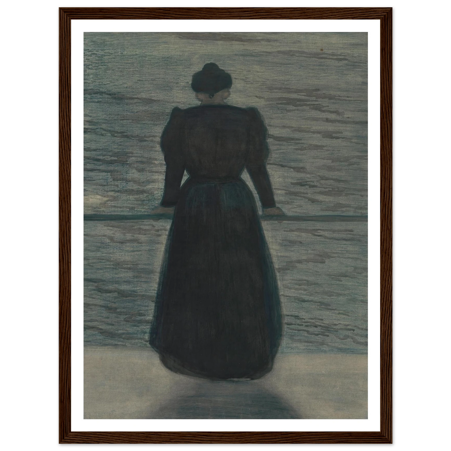 Woman by the Sea (1909) Art Print | Leon Spilliaert - Framed Poster - 30x40 cm / 12x16″ - Black frame