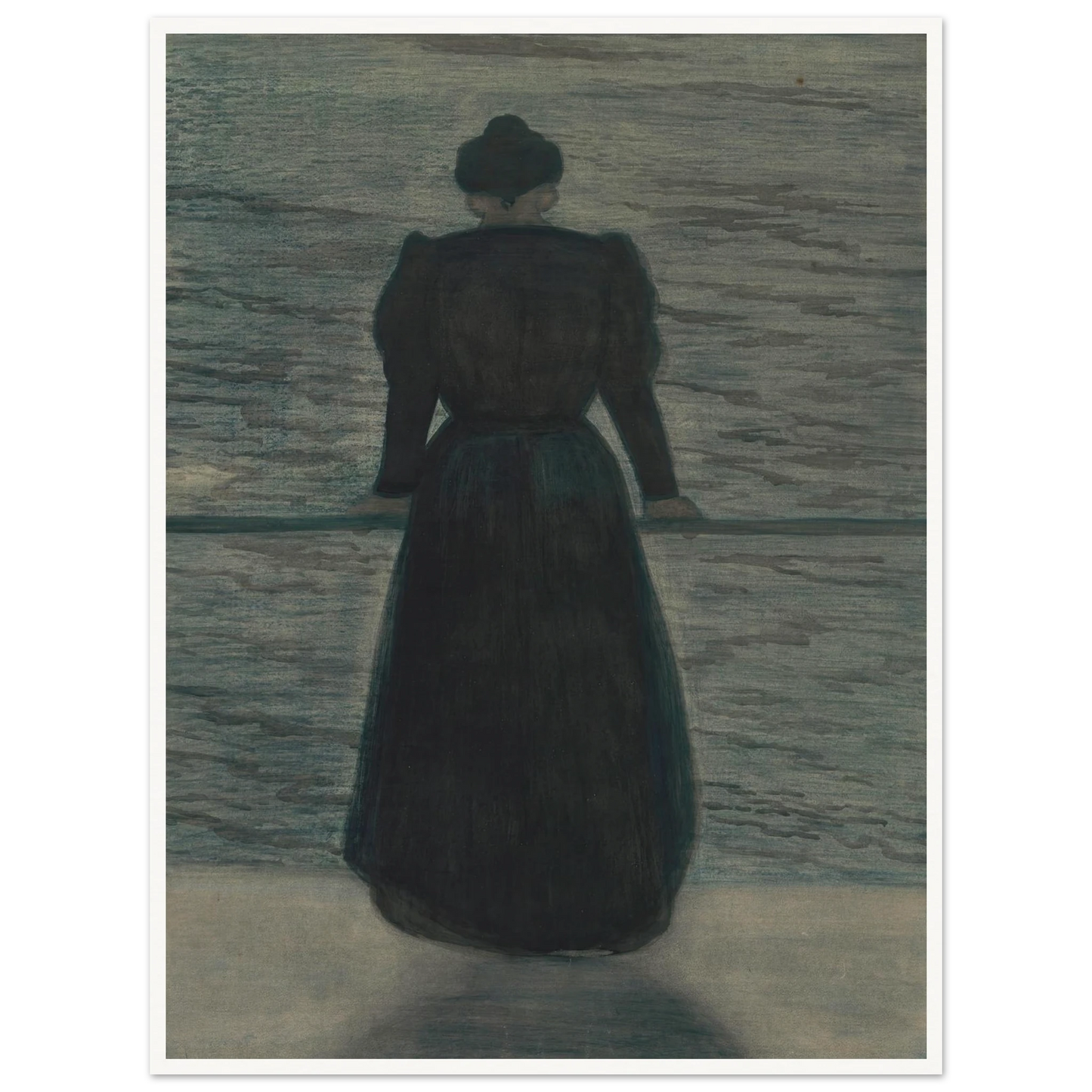 Woman by the Sea (1909) Art Print | Leon Spilliaert - Framed Poster - 30x40 cm / 12x16″ - Black frame