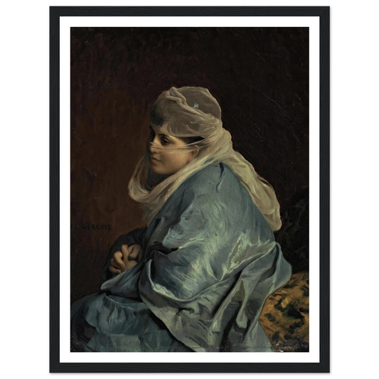 Woman of Constantinople Art Print | Jean Leon Gerome - Framed Poster - 30x40 cm / 12x16″ - Black frame