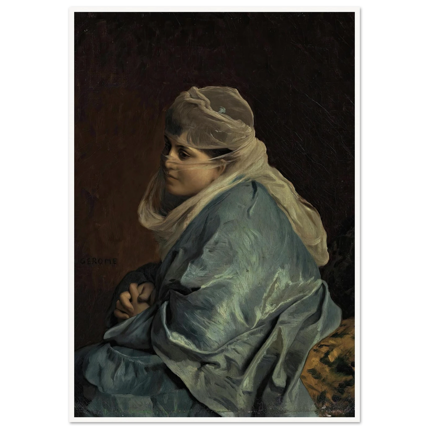 Woman of Constantinople Art Print | Jean Leon Gerome - Framed Poster - 30x40 cm / 12x16″ - Black frame