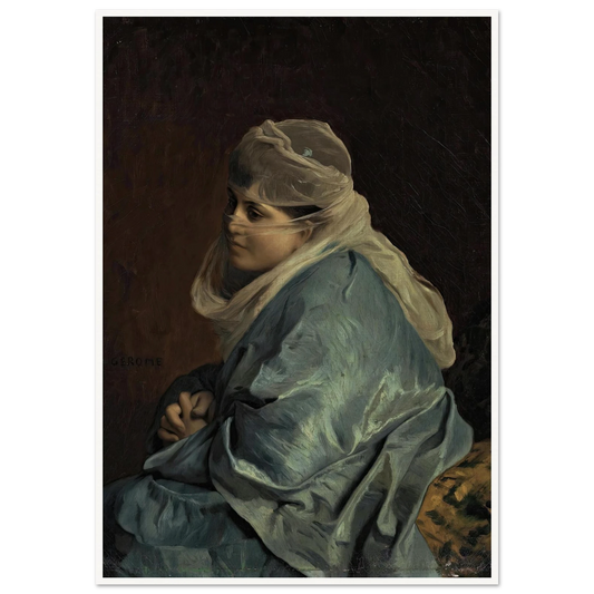 Woman of Constantinople Art Print | Jean Leon Gerome - Framed Poster - 30x40 cm / 12x16″ - Black frame