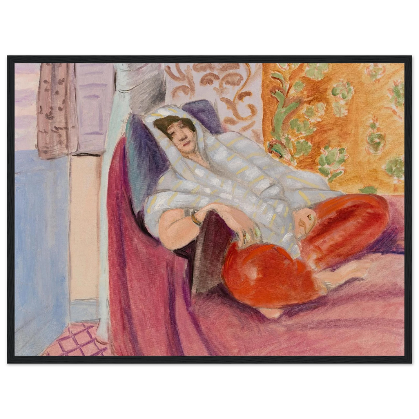Woman Reclining (1921) Art Print | Henri Matisse - Framed Poster - 30x40 cm / 12x16″ - Black frame