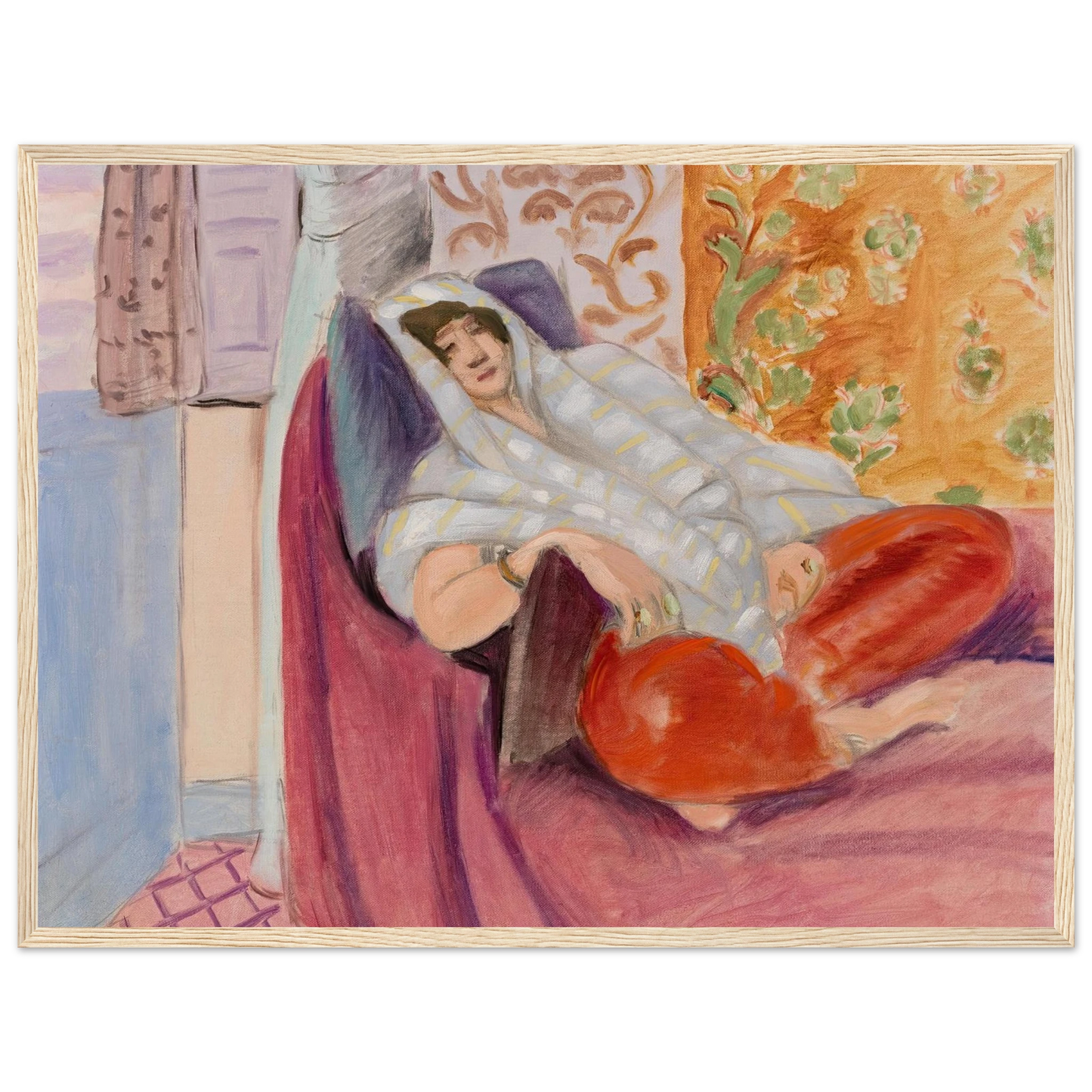 Woman Reclining (1921) Art Print | Henri Matisse - Framed Poster - 30x40 cm / 12x16″ - Black frame