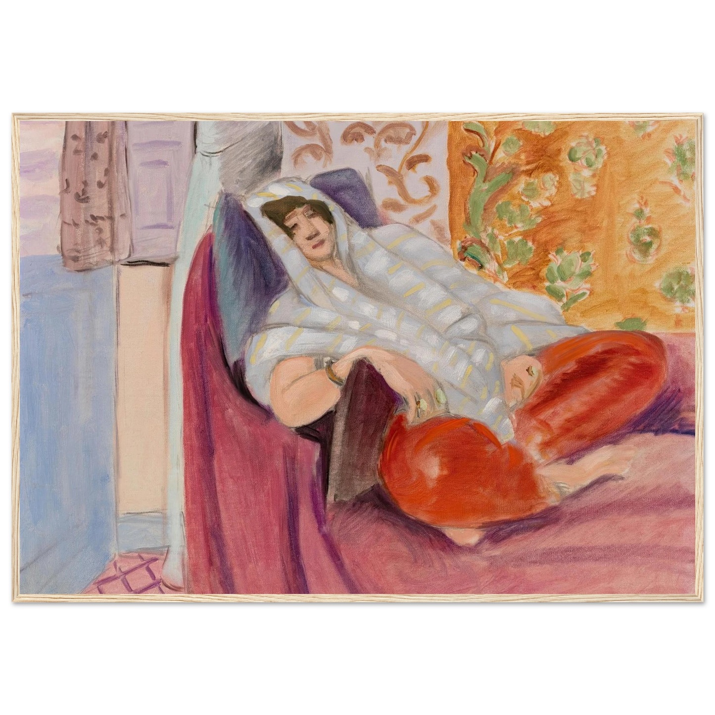 Woman Reclining (1921) Art Print | Henri Matisse - Framed Poster - 30x40 cm / 12x16″ - Black frame