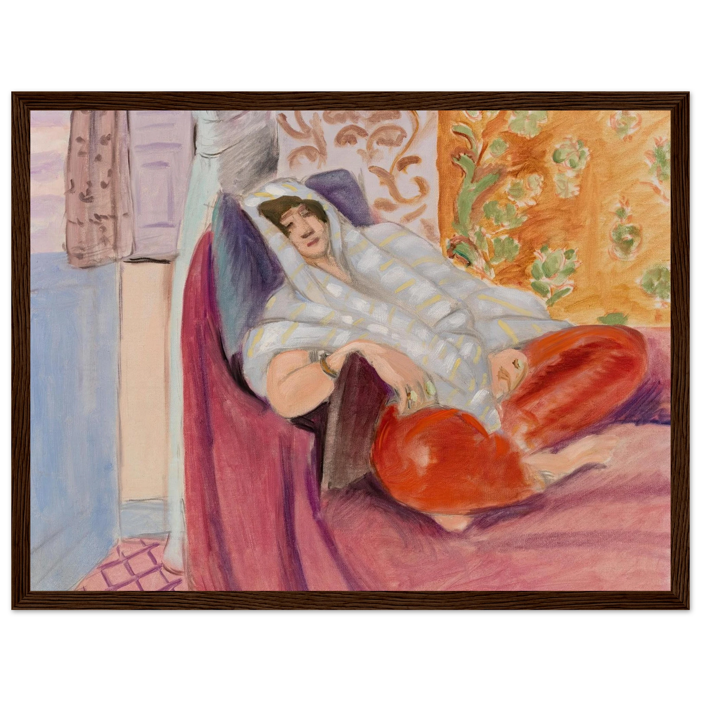 Woman Reclining (1921) Art Print | Henri Matisse - Framed Poster - 30x40 cm / 12x16″ - Black frame