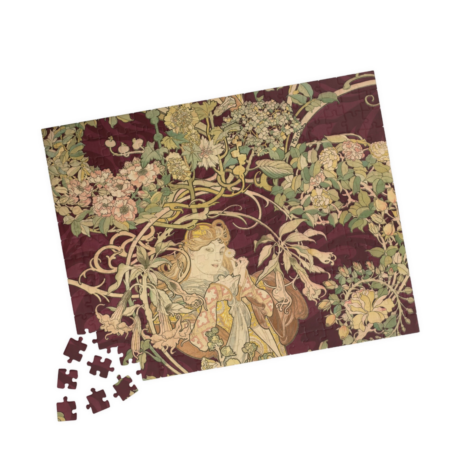 Woman with Daisy Puzzle | Alphonse Mucha - - 252 pcs (Horizontal) - 