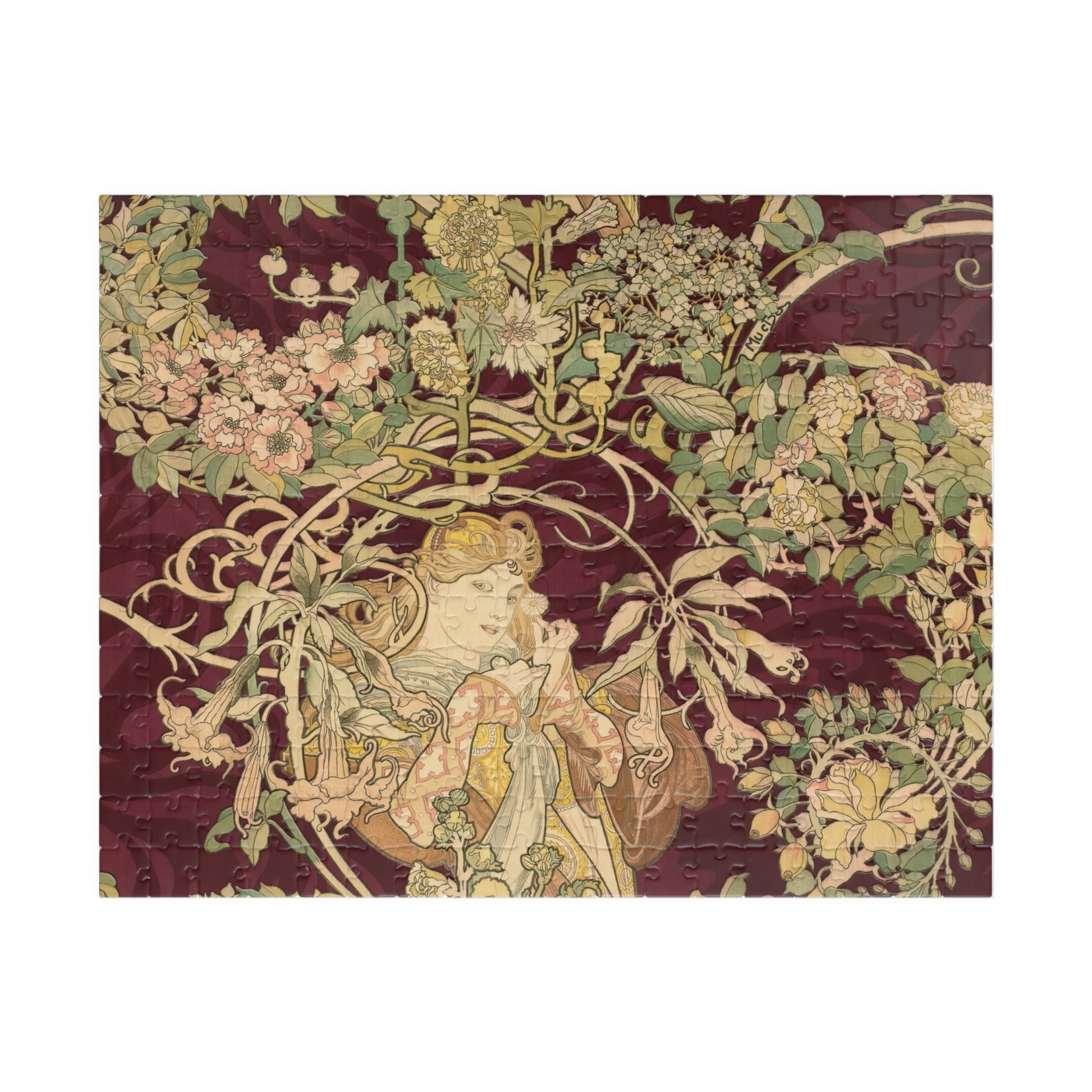 Woman with Daisy Puzzle | Alphonse Mucha - - 252 pcs (Horizontal) - 