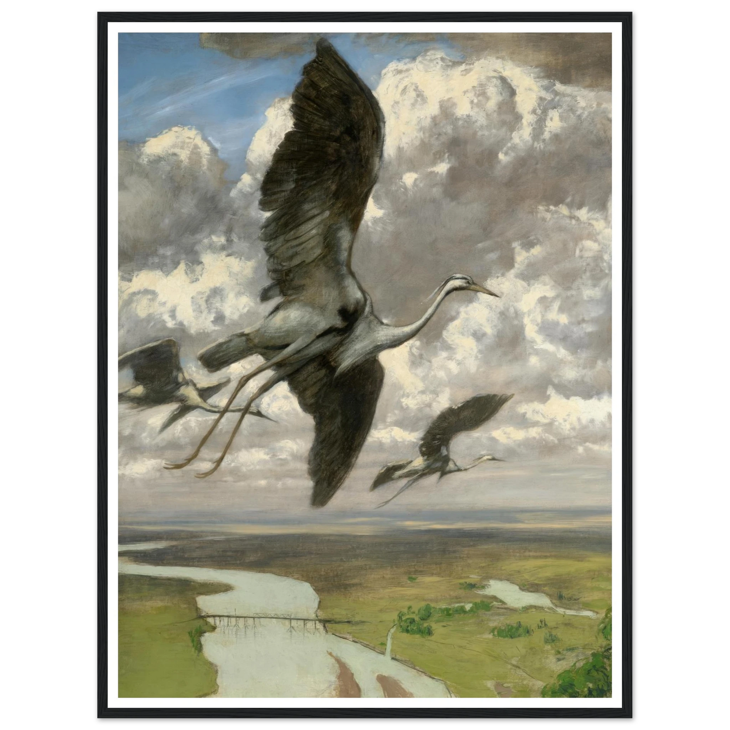 Wondrous birds (1892) Art Print | Hans Thoma - Framed Poster - 30x40 cm / 12x16″ - Black frame