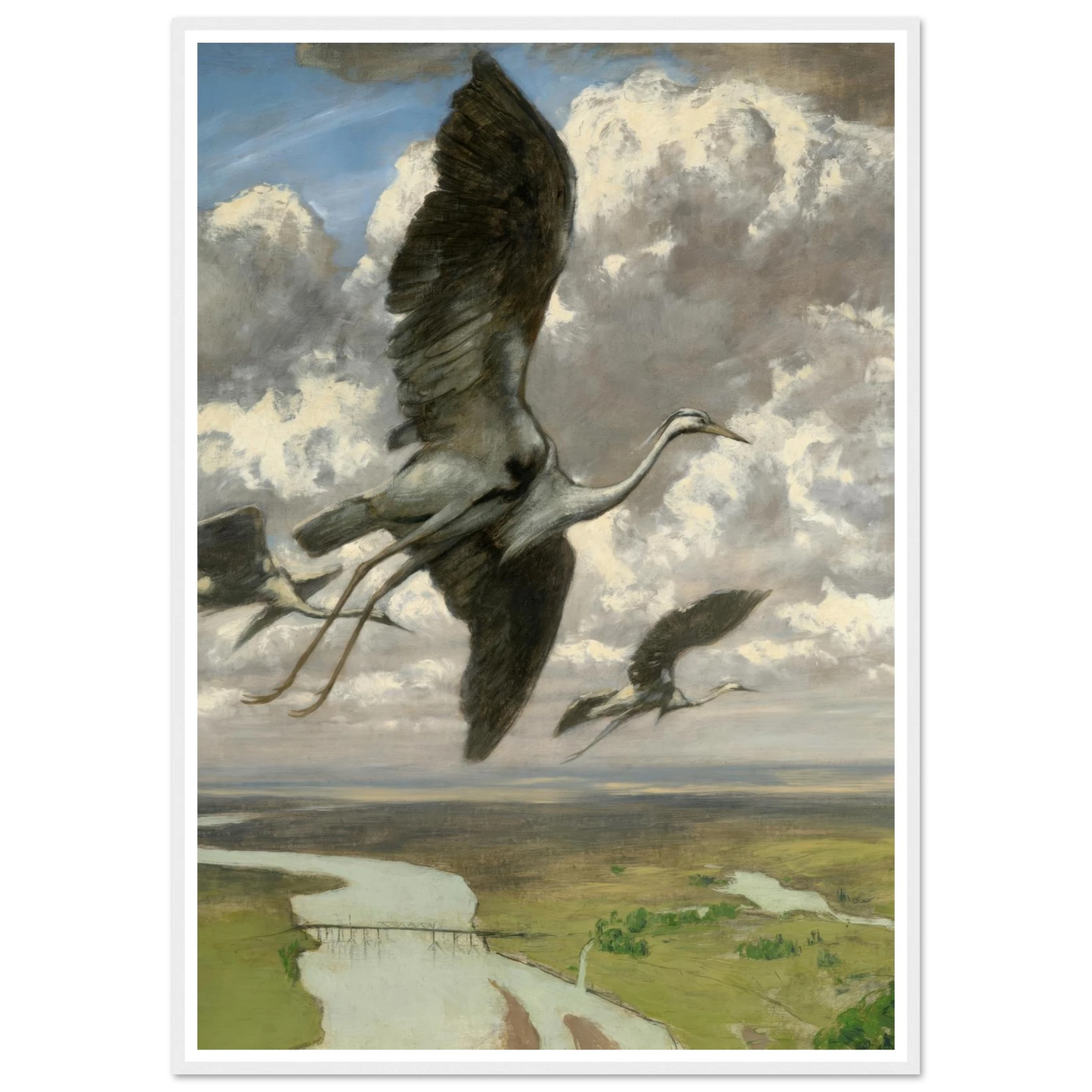 Wondrous birds (1892) Art Print | Hans Thoma - Framed Poster - 30x40 cm / 12x16″ - Black frame