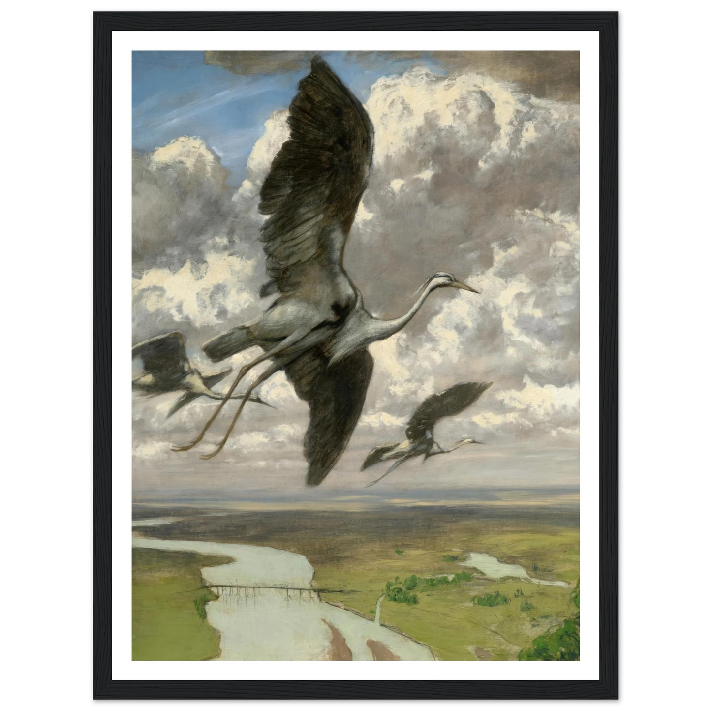 Wondrous birds (1892) Art Print | Hans Thoma - Framed Poster - 30x40 cm / 12x16″ - Black frame