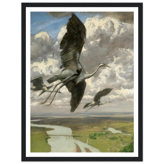 Wondrous birds (1892) Art Print | Hans Thoma - Framed Poster - 30x40 cm / 12x16″ - Black frame