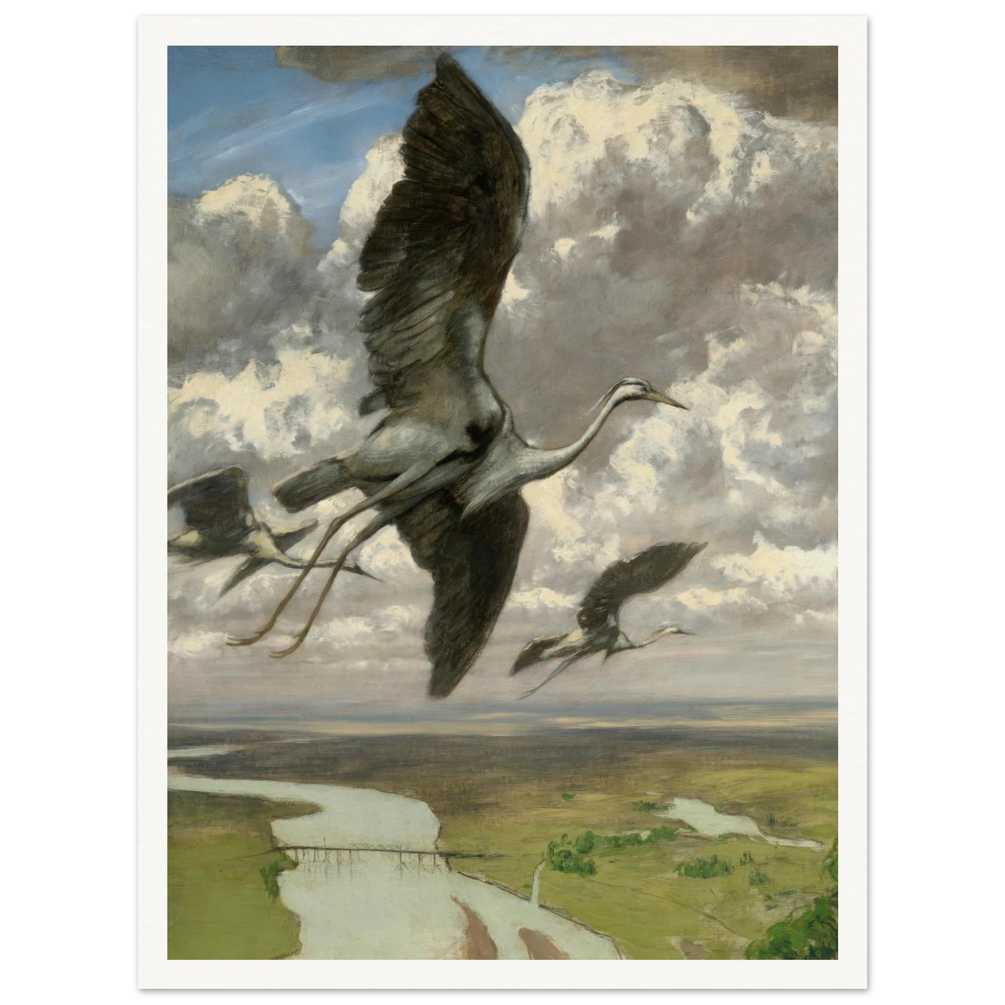 Wondrous birds (1892) Art Print | Hans Thoma - Framed Poster - 30x40 cm / 12x16″ - Black frame
